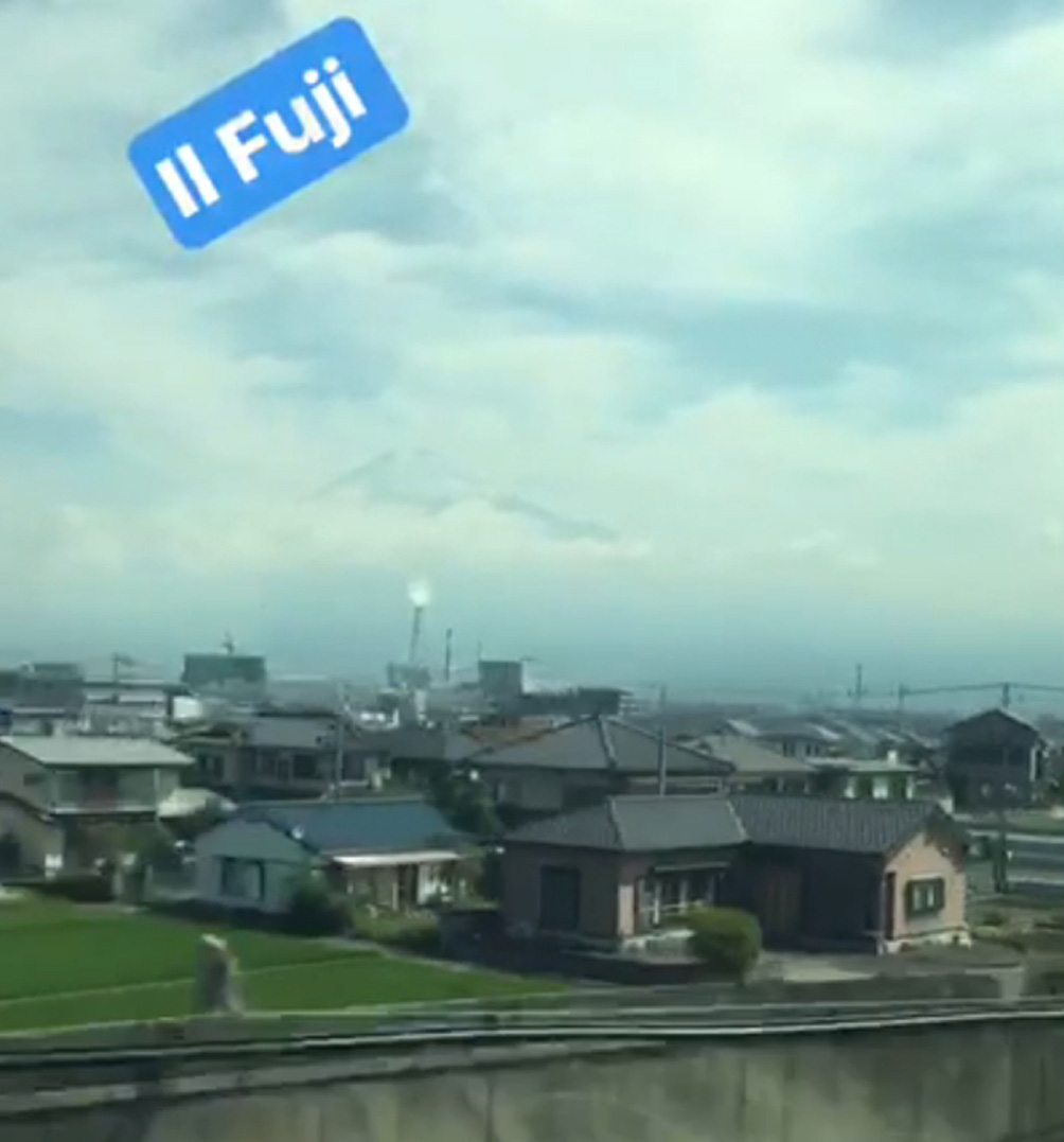 Il monte Fuji dal treno